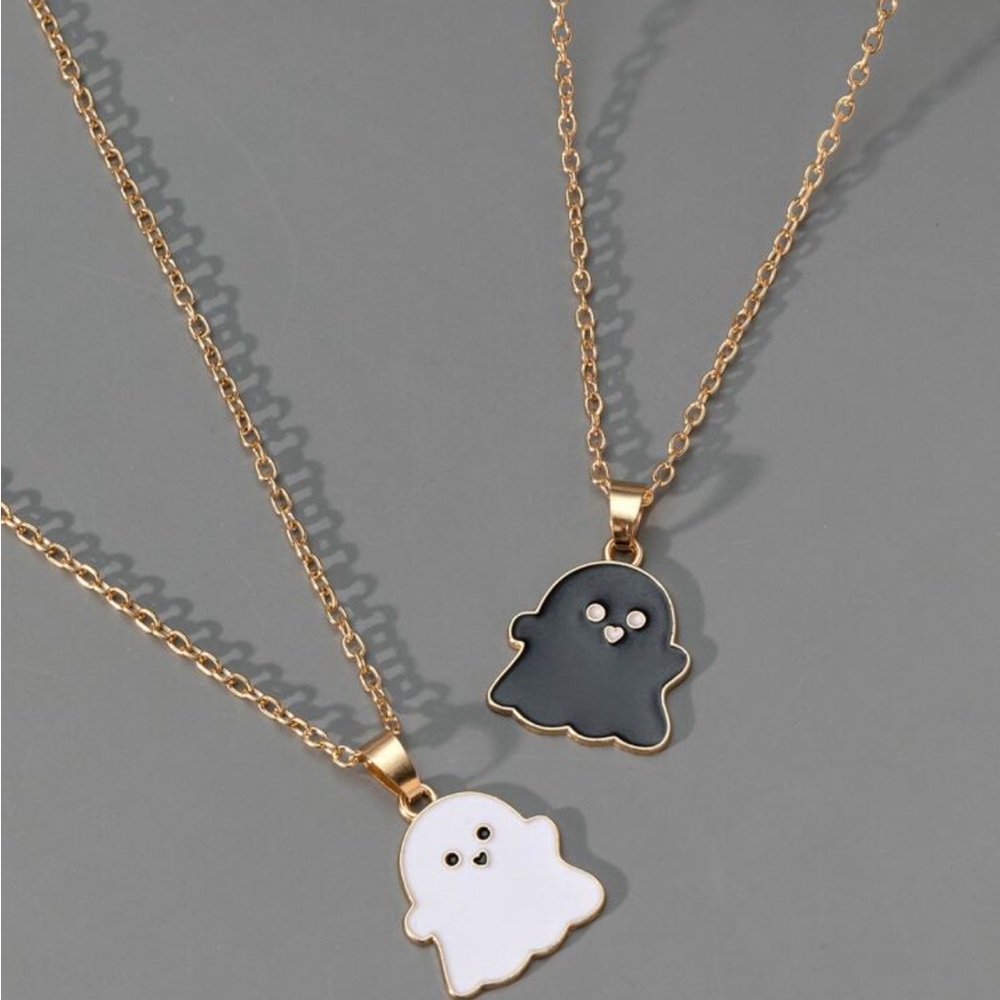 2pc Set Ghost Charm Necklace